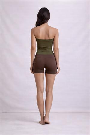 Kahverengi Moon Viskon Yoga Şort