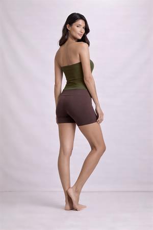 Kahverengi Moon Viskon Yoga Şort