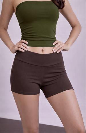 Kahverengi Moon Viskon Yoga Şort