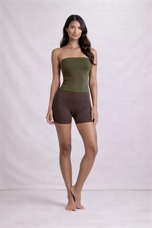 Kahverengi Moon Viskon Yoga Şort
