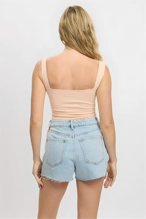 Kare Yaka Pamuklu Askılı Bluz