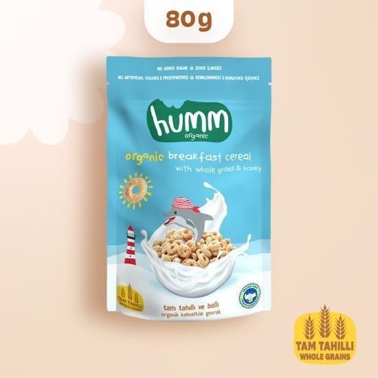 HUMM ORGANIC Tam Tahıl-Bal Kahvaltılık Gevrek 80G 