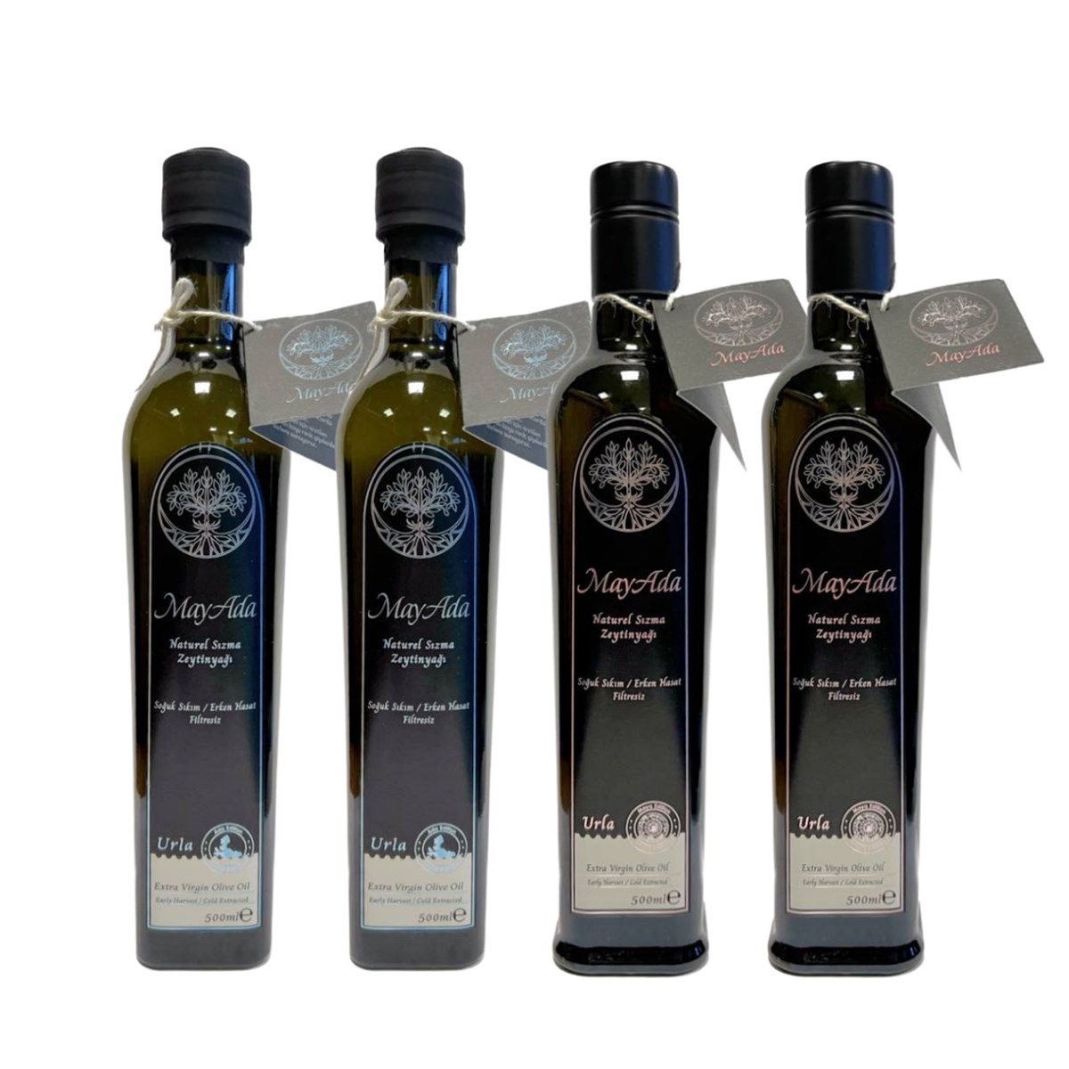 MayAda Naturel Sızma Zeytinyağı 500ml x 4 Adet -( 2 Adet Maya Edition.- 2 Adet Ada Edition)