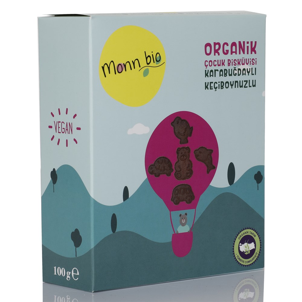 MONN BIO ORGANİK Keçiboynuzlu Karabuğdaylı Çocuk Bisküvisi 100 gr