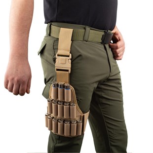 15 Kapasiteli Ayarlanabilir Avcı Bacak Fişekliği (12/16/20 Calibre) Bej