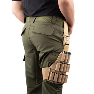 15 Kapasiteli Ayarlanabilir Avcı Bacak Fişekliği (12/16/20 Calibre) Bej