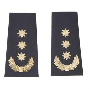 2. Sınıf Emniyet Müdürü Apoleti 3 Boyutlu Plastik Günlük Görev Rütbesi 3 Yıldız