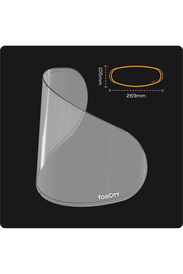 FogCity Pinlock Easy Açık Kask Standart Buğu Önleyici Şeffaf Cam FC004