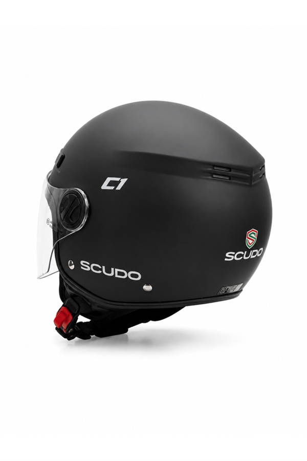 Scudo C1 Open Face Çene Açık Motosiklet Kaskı Ece 22.06 Sertifikalı Mat Siyah