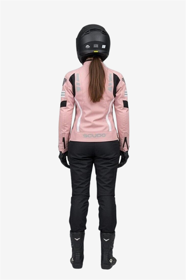 Scudo Lyon Pembe 4 Mevsim Kadın Motosiklet Montu