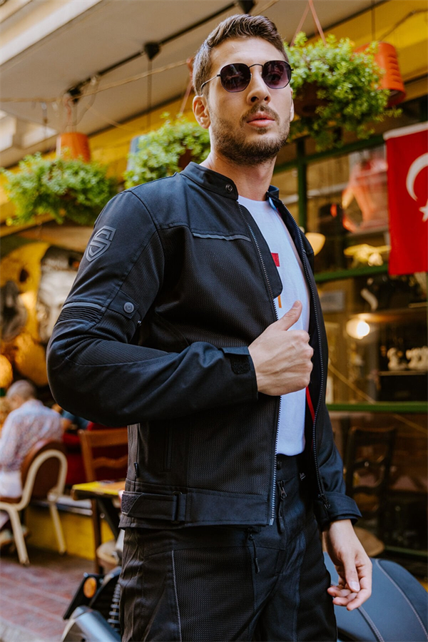 Scudo Milano Siyah Yazlık Fileli Erkek Motosiklet Montu