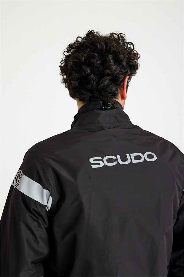 Scudo Peru Siyah Üst Motosiklet Yağmurluğu