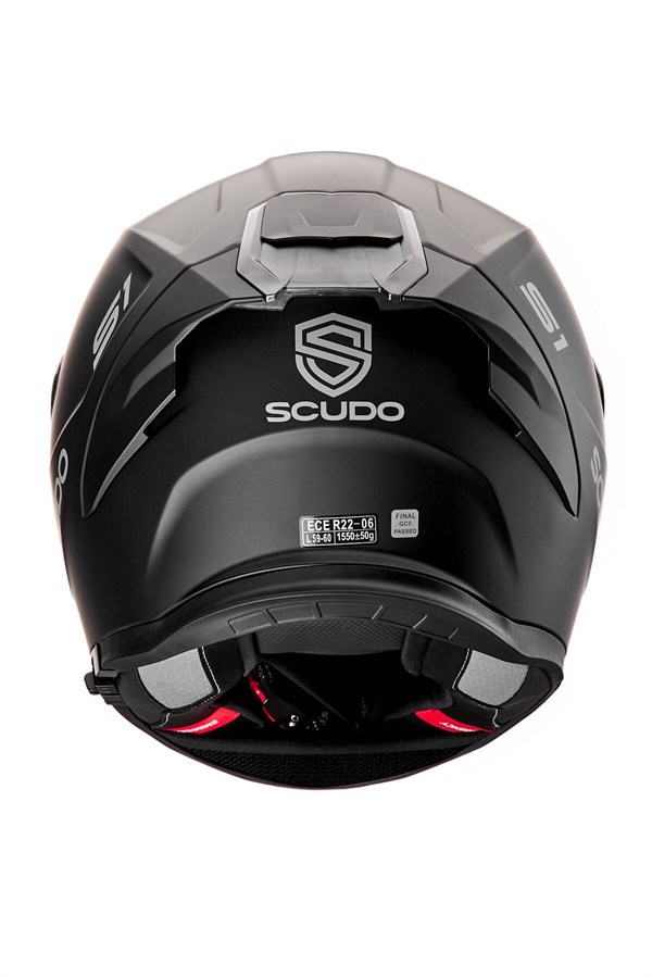 Scudo S1 Full Face Kapalı Güneş Vizörlü Motosiklet Kaskı Ece 22.06 Sertifikalı Mat Siyah