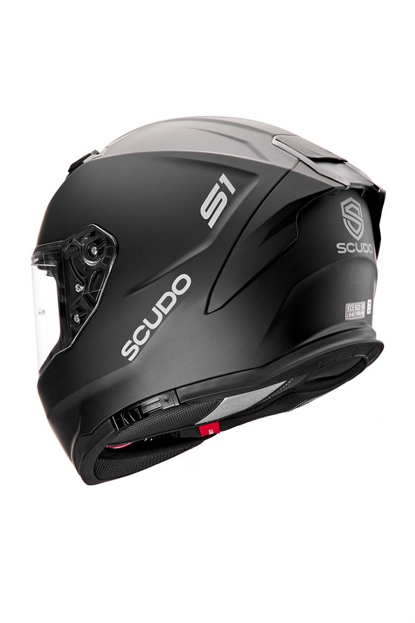 Scudo S1 Full Face Kapalı Güneş Vizörlü Motosiklet Kaskı Ece 22.06 Sertifikalı Mat Siyah