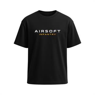 Airsoft İnfantry Sırt Baskılı Tişört Siyah