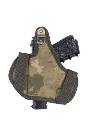 Airsoft Silah Kılıfı Universal Tüm Tabancalar İçin Dış Taşıma Sağ El Kumaş Yarım Kelebek Haki Kamuflaj
