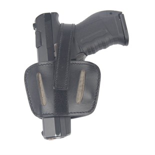 Airsoft Silah Kılıfı Universal Tüm Tabancalar İçin Dış Taşıma Mini Speed Atkılı Deri Siyah