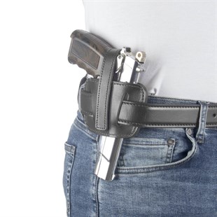 Airsoft Silah Kılıfı Universal Tüm Tabancalar İçin Dış Taşıma Mini Speed Atkılı Deri Siyah