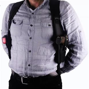 Airsoft Tabanca Kılıfı Universal Tüm Tabancalar İçin Çift Silah Koltukaltı Kumaş Siyah