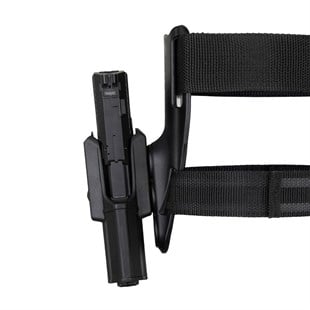 Akar Polimer Glock Alçak Taşıma Bel Bacak Tabanca Kılıfı - Siyah