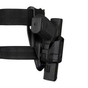 Akar Polimer Glock Alçak Taşıma Bel Bacak Tabanca Kılıfı - Siyah