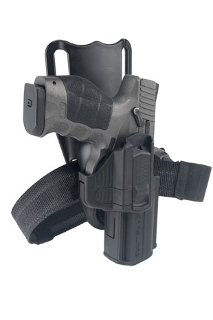 Akar Sarsılmaz SAR9 Alçak Taşıma Bel Bacak Kılıfı Siyah 1. Versiyon