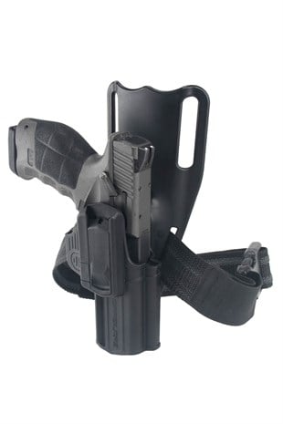 Akar Sarsılmaz SAR9 Alçak Taşıma Bel Bacak Kılıfı Siyah 1. Versiyon