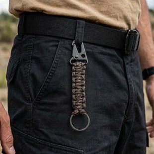 Askeri Karabinalı Paracord Anahtarlık ve Çanta Askısı - Pöh Kamuflaj