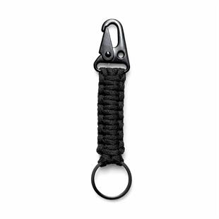 Askeri Karabinalı Paracord Anahtarlık ve Çanta Askısı Siyah