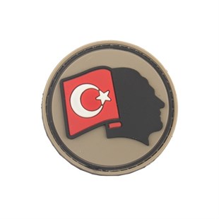 Atatürk Silüeti ve Türk Bayrağı Silikon Patch Arma