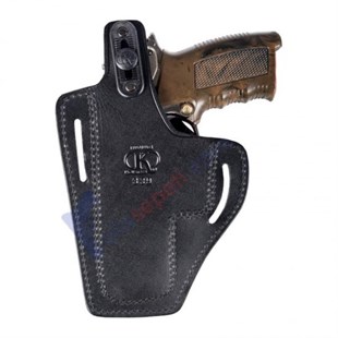 Canik 55 Horozlu Seri Deri Tabanca Kılıfı Siyah Baskılı Kapalı