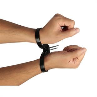 Çiftli Plastik Polis Kelepçesi Cırt Anahtarlı Kelepçe