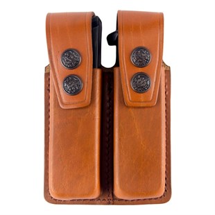 Çiftli Şarjör Kılıfı Deri Taba