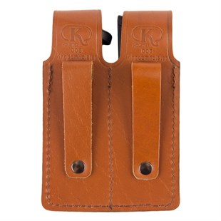 Çiftli Şarjör Kılıfı Deri Taba