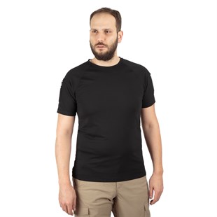 Combat Tactical Bisiklet Yaka Kısa Kollu Taktik Tişört Siyah 801 Pike