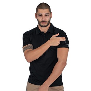 Combat Tactical Polo Yaka Kısa Kollu Taktik Tişört Siyah 802 Pike