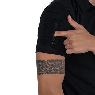 Combat Tactical Polo Yaka Kısa Kollu Taktik Tişört Siyah 802 Pike