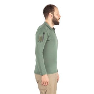 Combat Tactical Polo Yaka Uzun Kollu Taktik Tişört Haki 802 Pike