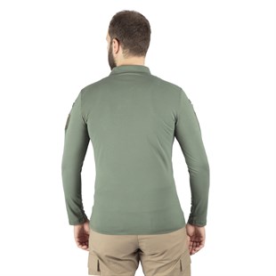 Combat Tactical Polo Yaka Uzun Kollu Taktik Tişört Haki 802 Pike