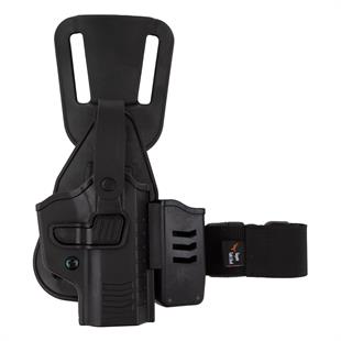 To Gun Holster Sarsılmaz K2 (9mm) Alçak Taşıma Tabanca Kılıfı Seviye 2 Önü Şarjörlüklü Siyah