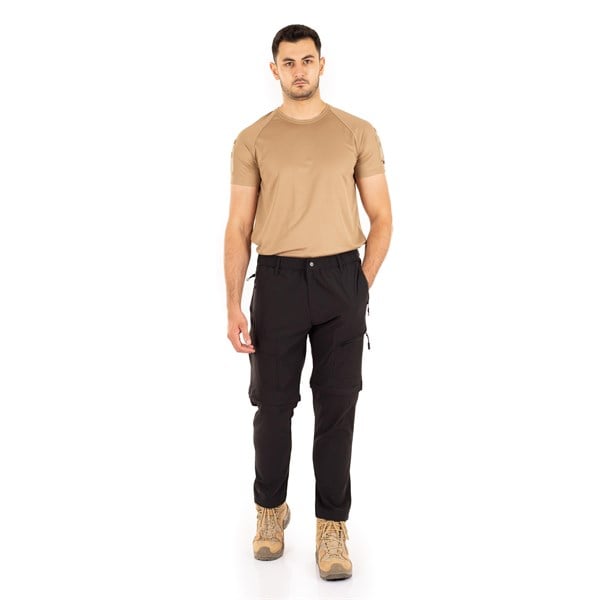 Convert Zip Flex Taktik Pantolon Likralı Esnek Şort Olabilen Model Siyah