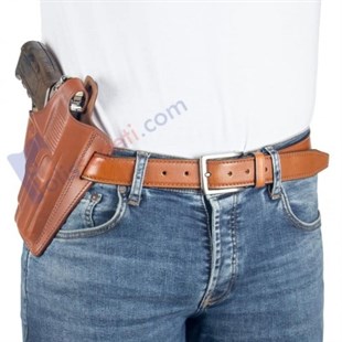 CZ 75B Deri Tabanca Kılıfı Kahverengi Baskılı Kapalı