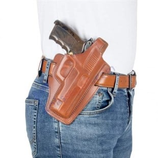 CZ 75B Deri Tabanca Kılıfı Kahverengi Baskılı Kapalı