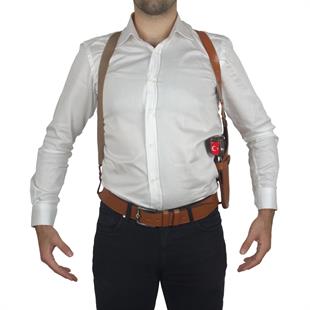 Dik Deri Koltuk Altı Tabanca Kılıfı Taba-Universal