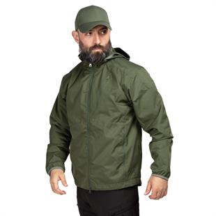 Erkek Kapüşonlu Outdoor Rüzgarlık Haki