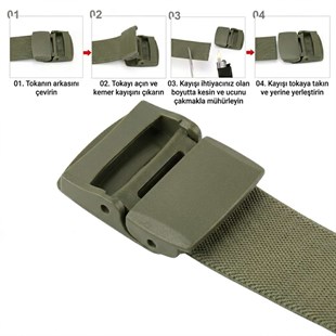 Esnek Taktik Kemer (Stretch Outdoor Serisi) - Haki