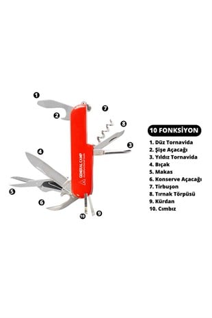 General Camp 10 Fonksiyonlu Cep Çakısı