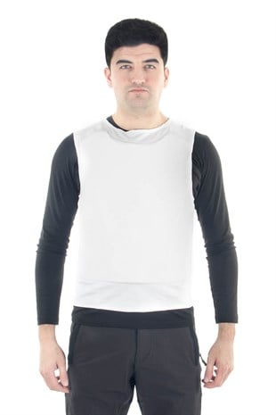 Gizli Çelik Yelek Tam Boy-Kalın Askılı Seviye 3A Beyaz