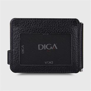 Hakiki Deri Çift Taraflı Para Tokalı Mini Rozetli Türk Kara Kuvvetleri Cüzdanı Siyah