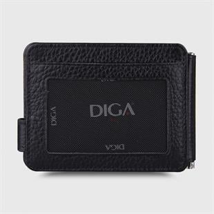 Hakiki Deri Çift Taraflı Para Tokalı Mini Rozetli Polis Cüzdanı Siyah